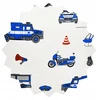 Geboki Sen Užvalkalas 40x40 Bawełniana Dziecięca JAŚ Policja Na Białym Dwustronna
