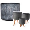 Home4You Gėlių vazonas EDEN D27xH22cm su kojelėmis, tamsiai pilkas