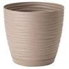 FORM PLASTIC Gėlių vazonas SAHARA su lėkštute 13cm, tamsiai rudas