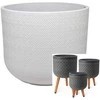 Home4you Gėlių vazonas SELENA D37xH52cm su kojelėmis, baltas