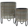 Home4You Gėlių vazonas WICKER D25xH35cm, smėlio-pilka