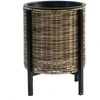 Home4You Gėlių vazonas WICKER su stovu D28xH36cm, šviesiai ruda