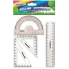 Geometrinis rinkinys Bambino 15 cm liniuotė, stačiakampiai, kampainis
