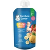 Gerber Junior Geltona Fruits Obuolių, bananų, svarainių desertas su biskvitu 110 g