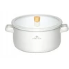 GERLACH TRADICINIS PUODAS DIDELIS EMALINIS Baltas INDUKCINĖS DUJOS 24CM 5 L NATUR