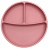 Gigi Kids Silikoninė lėkštė vaikams su siurbimo taurele ir skyreliais, rožinė