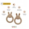 Gigi Kids Silikoniniai dantukai kūdikiui, sensorinis, dantų dygimui, raminantis triušis