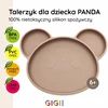 Gigi Kids Silikoniniai indai vaikams, lėkštė, dubuo, stalo įrankiai, seilinukas, smėlio spalvos