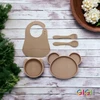 Gigi Kids Silikoniniai stalo įrankiai vaikams, mokantis valgyti, maitinti kūdikius, smėlio spalvos