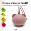 Gigi Kids Silikoninis čiulptuko dėklas, rutulinis apsauginis pakabukas, tamsiai rožinė