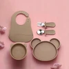 Gigi Kids Stalo įrankių šakutė ir šaukštas, nerūdijantis plienas, silikonas, vaikams, smėlio spalvos, 12 m
