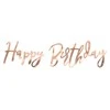 PartyDeco Girlianda Happy Birthday rožinio aukso, 16.5x62cm