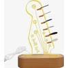GITAROS PICK LAIKIKLIS ŠVIESUS AKRILINIS MEDINIS PAGRINDAS LED USB