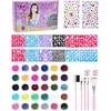 GLITTER TATTUOS DIDELIS TATUiruočių rinkinys, ŠABLONAI IR 30 SPALVŲ