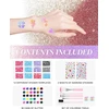 GLITTER TATTUOS DIDELIS TATUiruočių rinkinys, ŠABLONAI IR 30 SPALVŲ