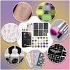 GLITTER tatuiruočių rinkinys VAIKAMS, ŠABLONAI, 24 SPALVOS, 42 vnt, XXL PRO