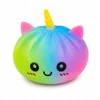 Gniotek Dumpling Unicorn Vaivorykštė Vienaragis 10cm Vaivorykštė dim sum bandelė