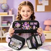 Goaduoynt Naujas RUMI K-POP DEMON HUNTERS SCHOOL PENCIBLE DĖKLAS DAUGIAI KOMPLEKTAVIMAS Juodas