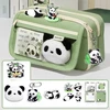 Goaduoynt „Panda“ pieštukų dėklas mokyklai, kelių skyrių