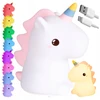 Gockowiak SILIKONINĖ NAKTINĖ LEMPA VAIKAMS LED RGB USB 16 SPALVŲ VIENRAGIS LEMPA
