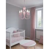Goldsun Stylowy ŻYRANDOL rožinė do pokoju KLIWAS 5-pł rožinė lampa wisząca płomyk