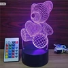 Gordon Naktinė lempa LED MIŚ SERCE BIURKOWA DLA DZIECKA NA BIURKO 3D RGB + Pultas