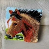 Habarri Shaggy nerti drobės siuvinėjimas DIY pagalvė Horse Horse Hobis