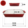 HAGE Ketaus keptuvė – RAUDONA – EMALINIS – 32x23,5CM – 3,5L