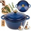 HAGE Ketaus puodas, emaliuotas, 3 l, dangtis 22 cm, mėlynas, indukcinis, orkaitė