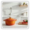 HAGE Ketaus puodas, emaliuotas, 3 l, dangtis 22 cm, oranžinis, indukcinis, orkaitė