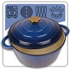 HAGE KETUS PUODAS 3L EMALINIS DANGIS NAVY MĖLYNAS DUJINĖS INDUKCINĖS KROSTELĖS 22cm