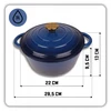 HAGE KETUS PUODAS 3L EMALINIS DANGIS NAVY MĖLYNAS DUJINĖS INDUKCINĖS KROSTELĖS 22cm
