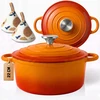 HAGE KETUS PUODAS 3L emaliuotas DANGINIS ORANŽINĖ DUJINĖ KROSTELĖ 22cm