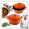 HAGE KETUS PUODAS 3L emaliuotas DANGINIS ORANŽINĖ DUJINĖ KROSTELĖ 22cm