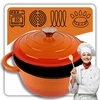 HAGE KETUS PUODAS 4L emaliuotas DANGINIS ORANŽINĖ DUJINĖ KRAIŠKA 24cm