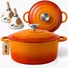 HAGE KETUS PUODAS 4L emaliuotas DANGINIS ORANŽINĖ DUJINĖ KRAIŠKA 24cm