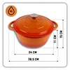 HAGE KETUS PUODAS 4L emaliuotas DANGINIS ORANŽINĖ DUJINĖ KRAIŠKA 24cm