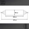 HAGE TURISTINIS SODO BOHO HAMAKAS SU BĖGIU 150x275cm 240kg TAMSIAI PILKA