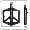 Hakuri PLATFORM dviračio pedalai Nylon 3 guoliai Light + PINS MTB EBIKE
