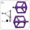 Hakuri Platforminiai pedalai Nailoniniai pedalai Šviesiai violetiniai + MTB PINS 3 GUOLIAI