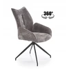 Halmar K553 pilka kėdė, 360° pasukama, juodos kojos | Ergonomiškas komfortas