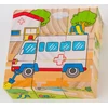Happy Hippo Mediniai paveikslų blokai 6in1 traukinys kranas lėktuvas automobilis greitosios pagalbos laivas 1k