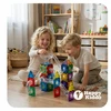Happy Kiddo Magnetiniai blokai kamuoliukų takelis, 71 vnt. Šviečiantis rutulinis takelis, lavinamasis 3+ stiprus
