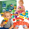 Happy Kiddo Minkšti guminiai blokeliai Sensory Struktūrinis didelis komplektas 48vnt automobilis 18m+