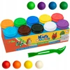 Happy Kiddo Tešla, plastilinas, žaidimų tešla, didelis 10 spalvų rinkinys, juslinės pramogos