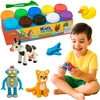 Happy Kiddo Tešla, plastilinas, žaidimų tešla, didelis 10 spalvų rinkinys, juslinės pramogos