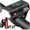HD Dviračio žibintų rinkinys LED USB įkraunamas priekis galinis vandeniui atsparus IPX6 stiprus