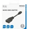 HDMI - micro HDMI adapteris DELTACO 4K UHD 30Hz, 0.1m, juodas / HDMI-24B-K / 00100026