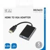 HDMI - VGA adapteris DELTACO 1920x1080 60Hz, 0.2m, juodas / HDMI-VGA7 / R00100028