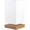 Hellux LAMPA STOŁOWA DREWNO BUKOWE SQUARE 2 E27 24CM BIEL